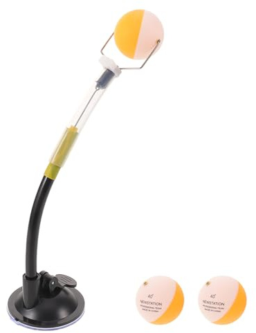 TOPBATHY Kit D'entraînement de Ping-Pong Débutant avec Base Ventouse Stable, Barre Flexible Réglable, 2, Appareil Portable pour Tennis de Table Intérieur et Amélioration des Compétences