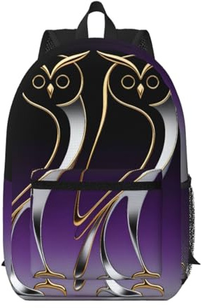 Zelinge Twin Owl lila Arbeitsrucksack Computertasche Rucksack Wanderrucksäcke