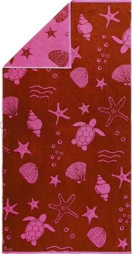 Erwin Müller Strandtuch Walk-Frottier rot-pink Größe 90x180 cm