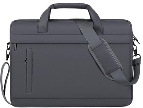 AYWTIUN borsa lavoro uomo Borsa da uomo lavoro a tracolla in pelle ufficio impermeabile for laptop 15 pollici Messenger Bag per Insegnanti Viaggio Lavoro(Grey)