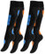 STARK SOUL 2 Paar Damen SKI Funktionssocken, Skisocken mit Spezialpolsterung, Blau/Orange, Gr. 39-42