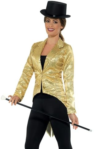 Smiffys Pailletten-Frackjacke, Gold, Damen