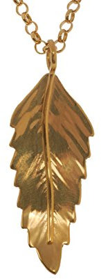 Claire Hawley Handcrafted Sterling Silver & Gold Vermeil Rowan Tree Leaf Pendant & Chain