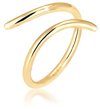 Elli Ring Damen Wickel Statement Geo in 925 Sterling Silber Vergoldet