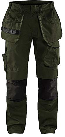 Blakläder 149613304599C156 Service Bundhose mit Nageltaschen Größe in Olivegrün/Schwarz, C156