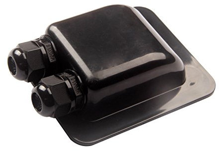 LINK SOLAR Weatherproof ABS Solar Double Cable Entry Gland for All Cable Types 2mm² to 6mm² for Solar Project on Rv, Campervan, Boat (Black)
