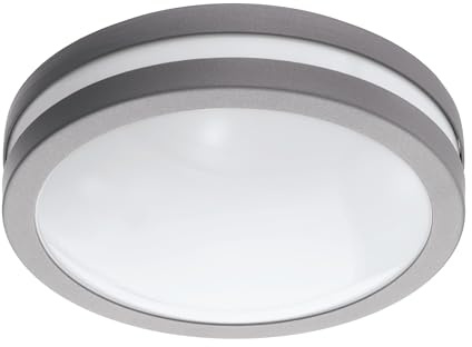 Eglo Connect LED Outdoor Ceiling lamp Locana-C | smart home outdoor light for wall and ceiling, ceiling light made of steel and plastic, colour: silver, white, warm white