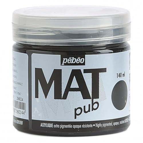 Pébéo Acrylique Mat Pub, Noir Ivoire, 140 ml (Lot de 1)