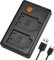 DSTE Fast Charging USB Dual Batterie Chargeur Compatible pour Nikon EN-EL19,Sony NP-BJ1,Nikon Coolpix S100,S2500,S2600,S2700,S2750,S3100,S3300,S4200,S4300,S6400,Sony DSC-RX0,RX0 II(DSC-RX0M2)