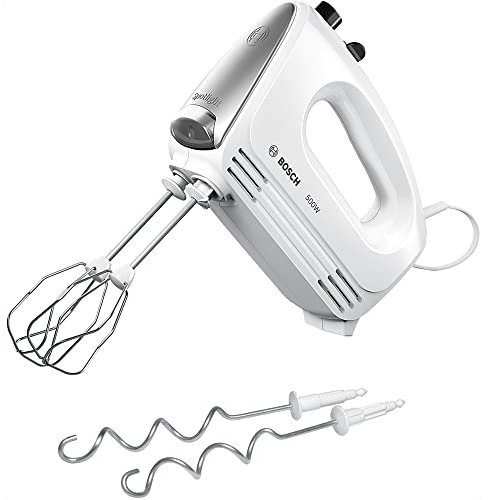 Bosch Hausgeräte MFQ25200 CleverMixx Spotlight Handrührer, 500 W, LED-Beleuchtung, 4Stufen, Weiß/Silber