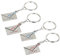 Amosfun 4 Paires de Porte-clés Je t'aime enveloppe Porte-clés en métal Porte-clés Valentines