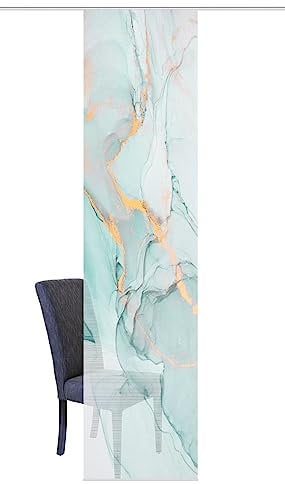 Vision S Schiebegardine MARMOSA, halb-transparenter Stoff in Bambus-Optik, 260 x 60 cm (h x b), Farbe: (Mint)