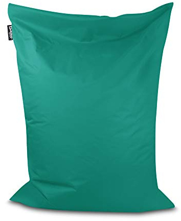 BuBiBag Sitzsack - rechteckiges Bodenkissen in 28 Farben und 7 Varianten - Outdoor Sitzsäcke Indoor Beanbag für Kinder und Erwachsene (Türkis-150x100 cm)