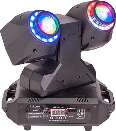 IBIZA MHBEAM60-FX 2IN1 WASH UND BEAM LED MOVING HEAD 2x30 Watt RGBW 12 SMD 3in1 DMX ROTATION 360° ohne Anschlag PARTY DISCO CLUB EFFEKTSCHEINWERFER