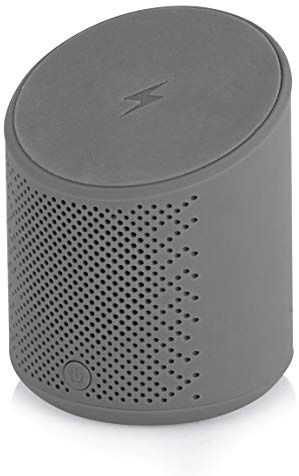 Akai A61052G DYNMX Portable Wireless Charging Speaker with Bluetooth Connectivity, 3W Audio Output, 5W Charging, Grey