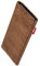 fitBAG Retro Braun Handytasche für Apple iPhone 12 Pro Max/iPhone 13 Pro Max Tasche aus Cord-Stoff mit Microfaserinnenfutter | Hülle mit Reinigungsfunktion | Made in Germany