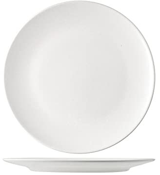 H&H Denver Set 6 Piatti Piani, Stoneware, Bianco, 26cm