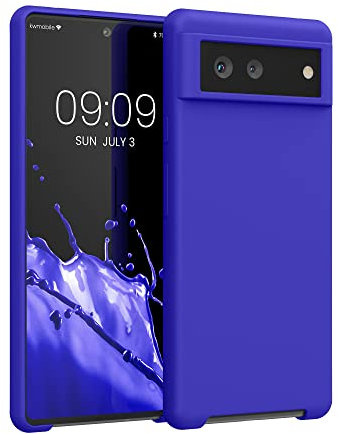 kwmobile Hülle kompatibel mit Google Pixel 6 Hülle - Silikon Handy Case - Handyhülle weiche Oberfläche - kabelloses Laden - Baltik Blau