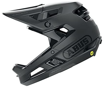 ABUS Fullface-Helm AirDrop MIPS QUIN – MTB: Downhill, Freeride und Enduro – Mountainbike-Helm mit Sturzerkennung und optimierter Belüftung- für Erwachsene, Schwarz, Größe L/XL