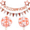 HCRXVV Willkommen Zuhause Girlande Set(22pcs) Willkommen zurück Banner,Welcome Home Baby Ballon Deko mit Wimpelkette Banner, für Herzlich Willkommen Einweihungsparty Familie Rückkehr Familienfeiern