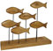 zeitzone Dekofigur Fische Holz auf Ständer Holzskulptur Dekofische Maritim 40x48cm