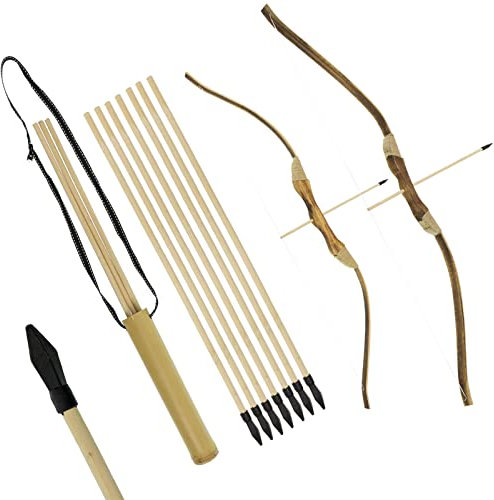 FLITZEBOGEN Bamboo Set - 32 Zoll - Kinderbogen- für Kinder ab 5 Jahren, Anfängerbogen, Recurvebogen (Set mit 3 Pfeilen)
