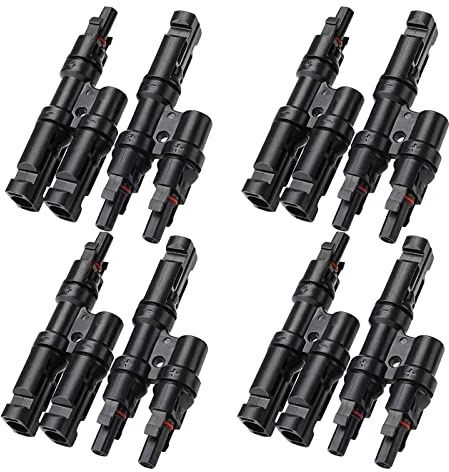 Y Stecker Männlich/Weiblich, Solar Photovoltaik Steckverbinder, T-Typ Solarstecker, Solarpanel Kabelstecker (4P 1Y2)