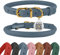 BRONZEDOG Hundehalsband aus gerolltem Leder mit QR-ID-Tag, verstellbar, weiche runde Halsbänder für kleine, mittelgroße und große Hunde, Welpen, Katzen (Denim, 23-28 cm)