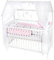 Generisch Baby Delux Babybett komplett Set Hausbett 120x60 cm weiß Kinderbett höhenverstellbar Lattenrost inkl.Bettwäsche Deko (Sternzauber rosa)