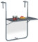 Relaxdays Balkonhängetisch klappbar, BxT: 59,5 x 60 cm, 3-Fach höhenverstellbar, 2 Getränkehalter, Geländertisch, grau