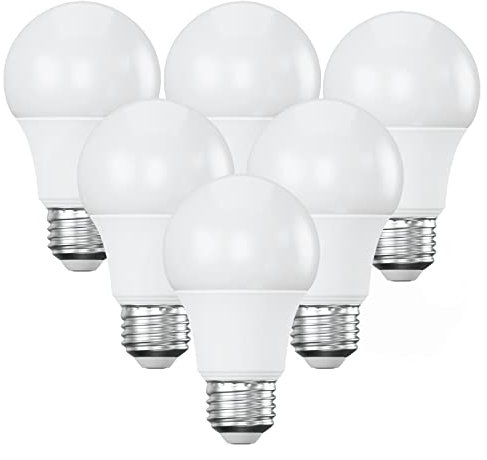 E27 Edison Screw Fitting LED Light Bulb 7W 60 Watt Equivalent, Energy Saving, Standard Light Bulbs, Warm White 3000K, Long-Lasting, Bright Led Bulbs, 560 Lumen, Non-Dimmable, Pack of 6
