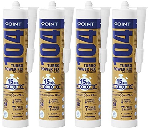 Hybrid- Montagekleber [4 x 290 ml] - Schnelltrocknender Kleber Extra Stark -Universalkleber - Kraftkleber Extra Stark Wasserfest Überstreichbar - Glaskleber Holzkleber Fliesenkleber & Mehr von Point