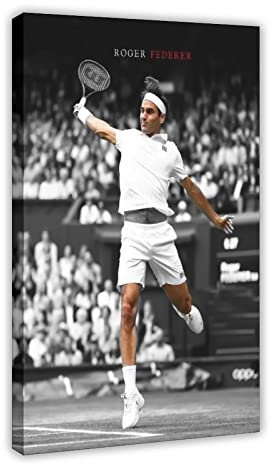 FUKITT Roger Federer Inspirierendes Kunstposter (20) Leinwand Poster Schlafzimmer Dekor Sport Landschaft Büro Zimmer Dekor Geschenkrahmen Stil 08x12inch(20x30cm)
