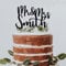 Personalisierter Cake topper, Hochzeit Holz Torten Aufstecker, Mr Mrs Tortenstecker, Hochzeit Cake Topper (Schwarz)