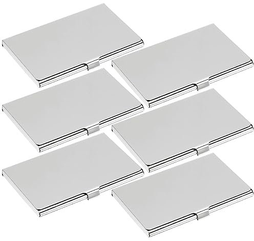 Suuwwn Porte Carte de Visite,6 Pièces Etui Carte de Visite Professionnel Porte-Cartes de Visite Fin en Metal Porte Carte Visite,Support Carte de Visite pour Carte d'identité,Carte de Crédit