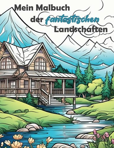Mein Malbuch der fantastischen Landschaften: 40 wunderschöne Motive Beschäftigungsbuch für Jugendliche und Erwachsene
