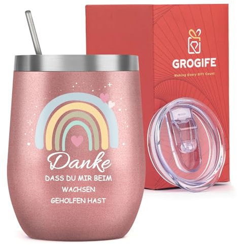 GROGIFE Regalo di ringraziamento per educatrice, insegnante, regalo di addio, tazza termica con scritta, piccoli regali di Natale, asilo, idee regalo per la mamma, calendario dell'Avvento 2024