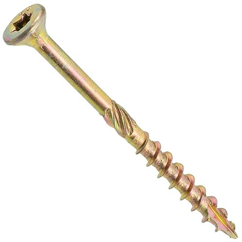 AERZETIX - C69094 - Lot de 100 Vis à bois Ø4x50 mm à tête fraisée - à empreinte étoile Т20 - en acier zingué - menuiserie contreplaqué aggloméré mélaminé terrasse panneaux chevrons bastaings