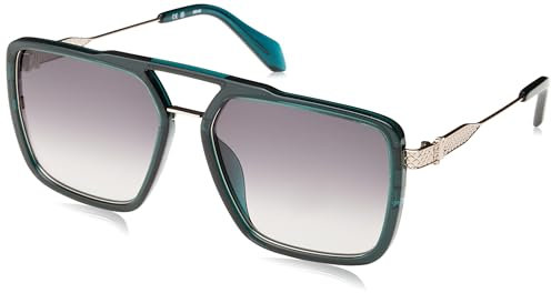 Just Cavalli Unisex SJC040 Sunglasses, Glossy Transparent Green, 58