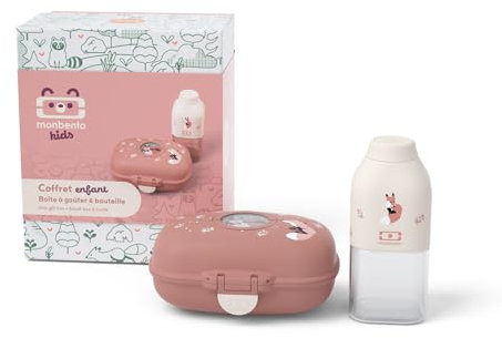 monbento - Geschenkbox Kinder Mittagessen - Mit Snackbox MB Gram Fox, Trinkflasche MB Positive S - Ideal für Snacks in der Schule/Park - Fuchs