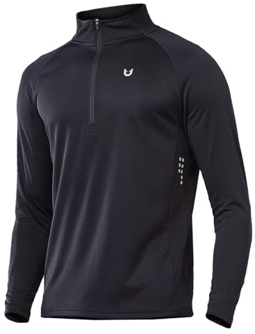 NORTHYARD Men's Quarter Zip Pullover Athletic Running Shirts Long Sleeve