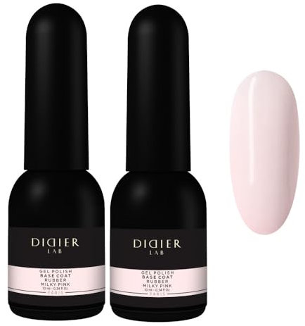 DidierLab Milky Pink Semi-Permanent Base Coat Nail Art Gel French Manicure Gel Polish 2 x 10 ml