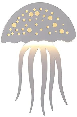 Jadssox LED-Wandleuchte, weiße Qualle, Wandleuchte, Cartoon-Wandleuchte, Kinderzimmer-Wandleuchte, Wandbeleuchtung, Kinderzimmer-Wandhalterung, Lichter für Kinderzimmer, Kindergarten, Dekoration