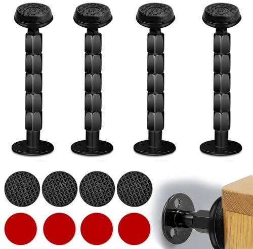 4 STK Verstellbare Bettrahmen Kopfteil Stopper Anti Shake Werkzeug für Bett Teleskopstütze Gewinde Bettrahmen Gewinde Bettrahmen Anti Shake Bettrahmen für Betten Schränke Sofas(58-122mm)