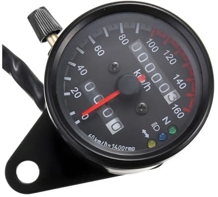 CGEAMDY 0-160 KM/H GPS Auto Velocímetro de la Motocicleta, 12V LED Retroiluminación Universal de Velocidad Motocicleta Visión Nocturna Odómetro Indicador de Metal, para Coche Bike ATV Scooter Offroad