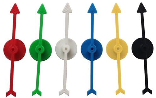 HEKARBAMILL Arrow Spinner 6pcs 3,9 -Zoll -Brettspiel Spinner in 6 Farben Plastikspinner Brettspiel Ersatz für das Haus der Unterrichtszeitparty -Partyspiel