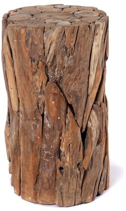 CREEDWOOD Blumen SÄULE Malea 60 | Treibholz, 60cm | Holz Säule, Massive Deko Säule, Blumenständer, Pflanzen Podest, Natur Holz Bodensäule, Blumen Sockel