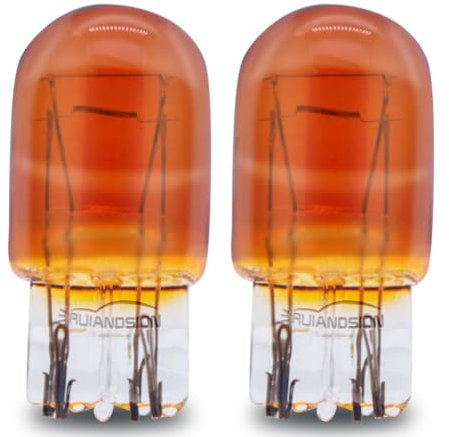 Ruiandsion T20 Lampadina Alogena 12V 21W Giallo Ambra 7443 W21W per Indicatore di Direzione Auto Lampada Segnale Luce Diurna