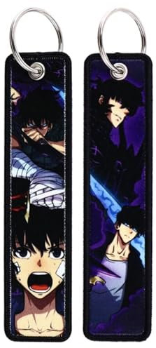 Pinstant Solo Leveling Only I Level Up South Korean Web Novel Comic Webtoon Anime Manga Keychain Key Tag Chain Fob Ring, Mixed, 5.1 x 1.2 inches