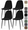 Stuhlhussen 4 Stück Stretch Stuhlhussen für Esszimmerstühle Universal Spandex Hussen für Stühle Abnehmbare Waschbar Stuhlbezüge Stuhl Hussen für Küchenstühle Hotel Bankett (Schwarz, 4 Stück)-KC
